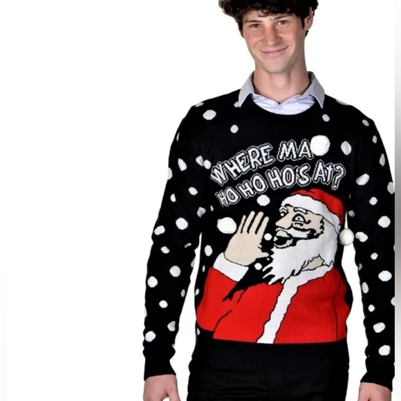 Runway Blvd Other - Unisex Where Ma Ho Ho Hos Ugly Christmas Sweater Navy Blue- XL